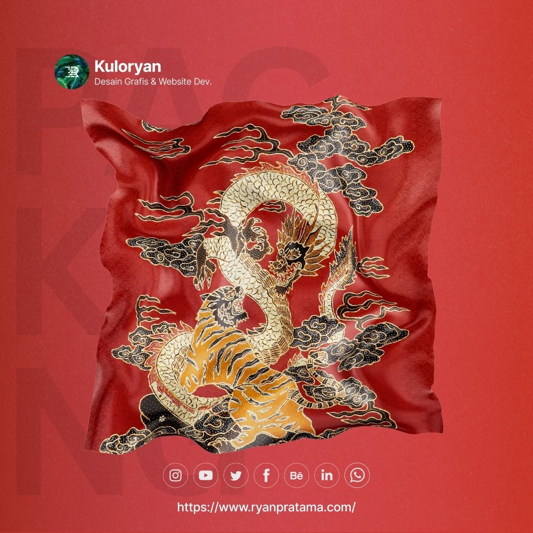 Desain Batik Tulis Naga Singa